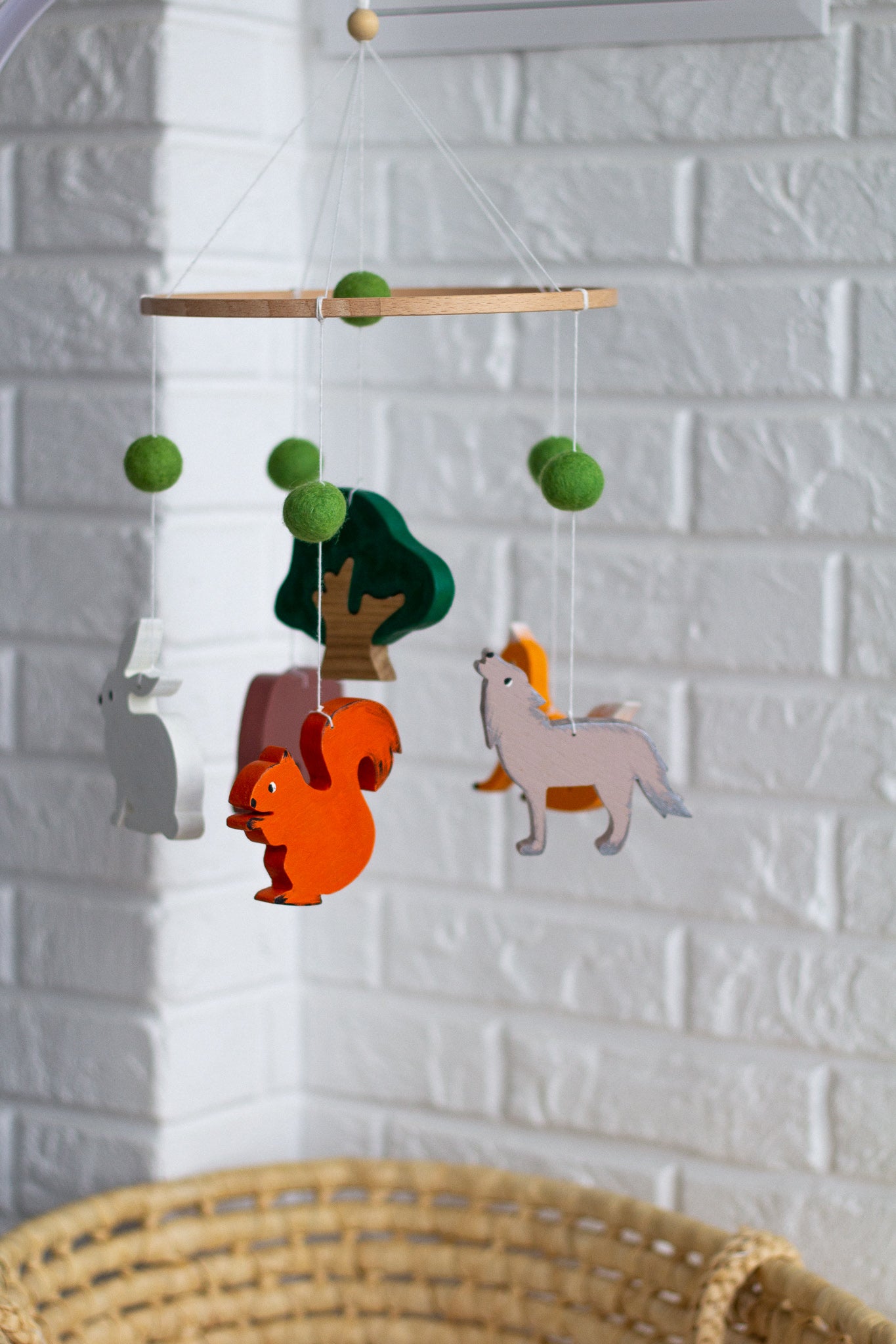 Woodland Wooden Baby Mobile - WoollyFox